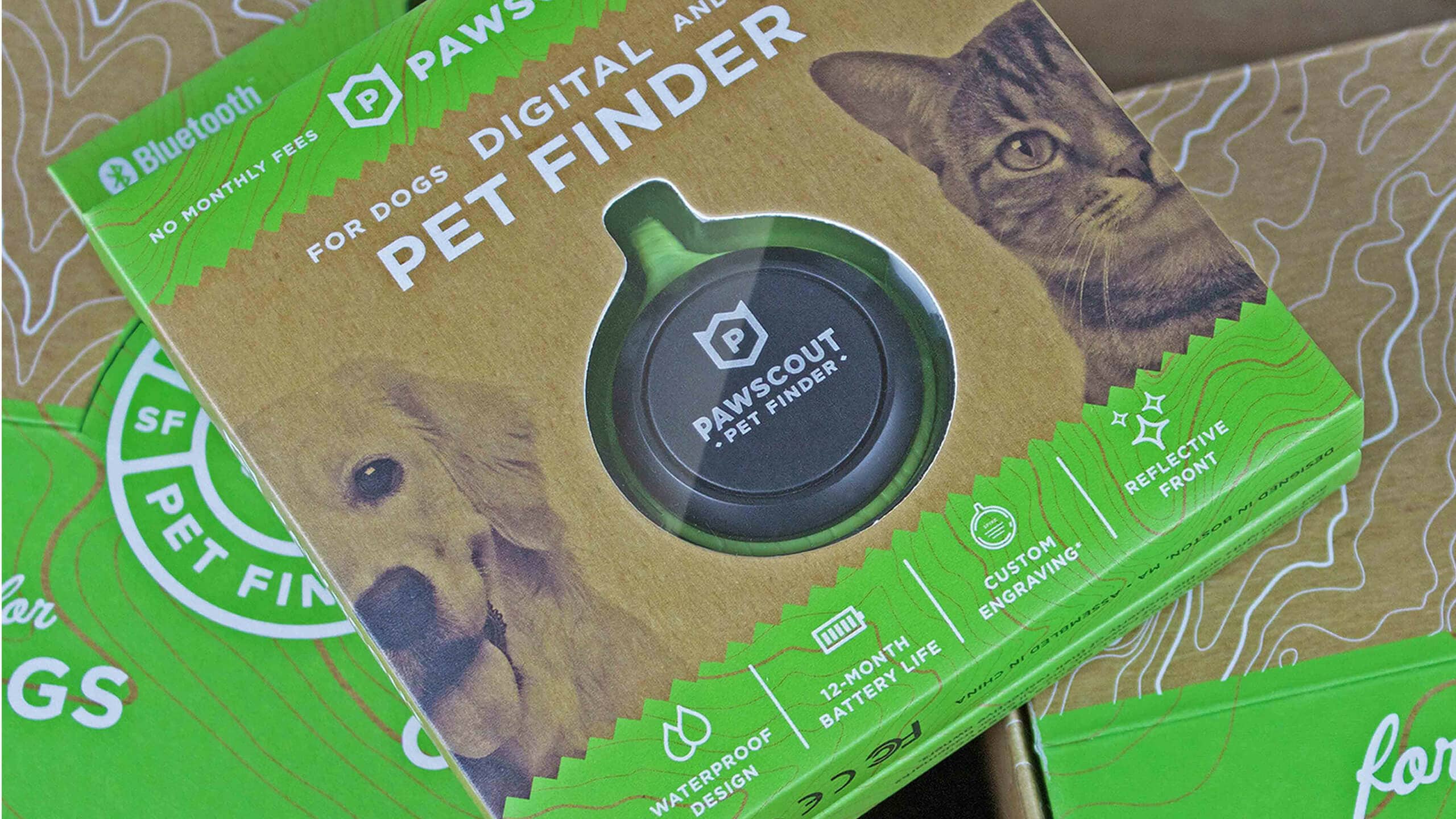 Pawscout Pet Finder in packaging designed by Sprout Studios
