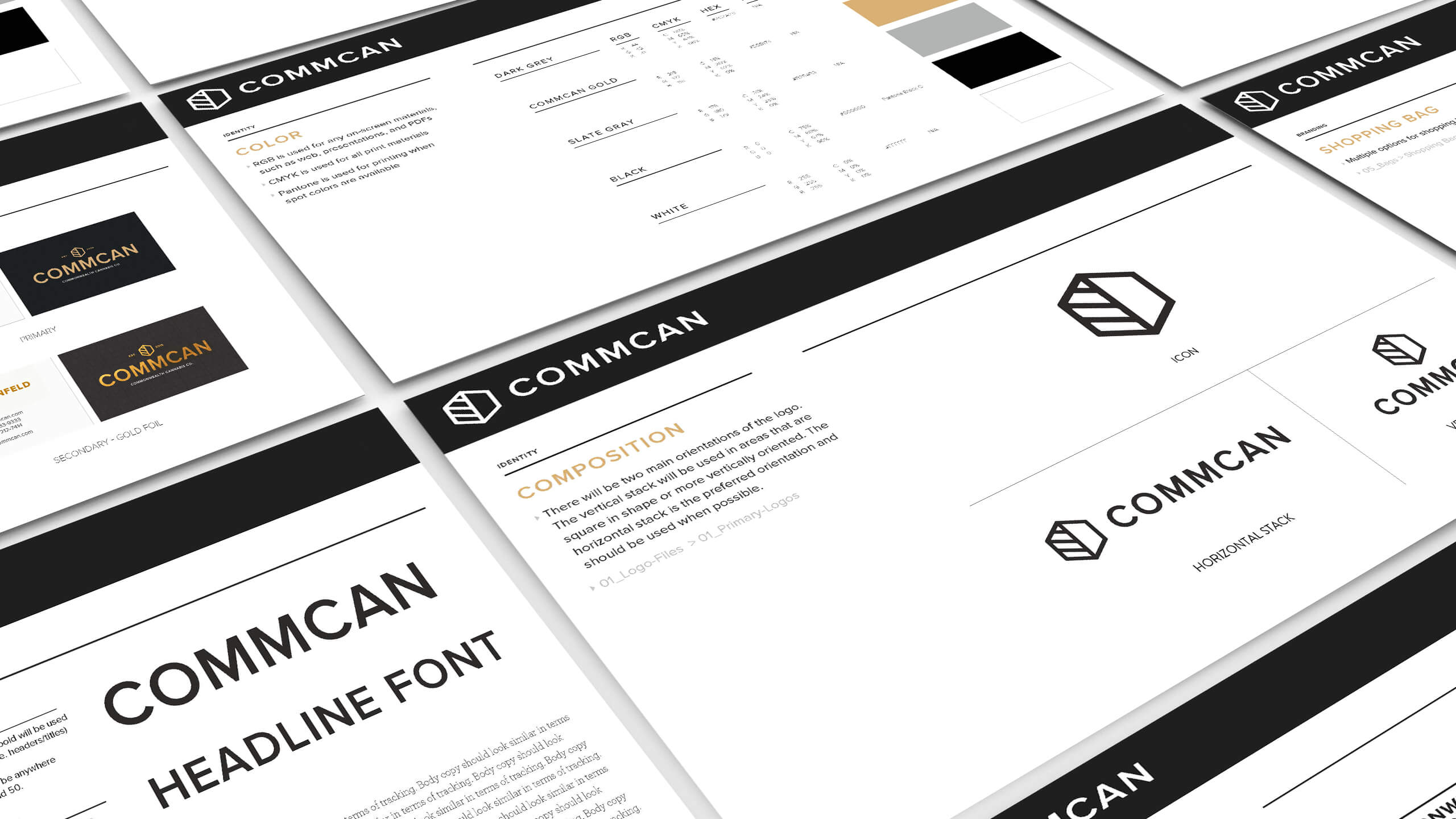 CommCan brand identity design process by Sprout Studios