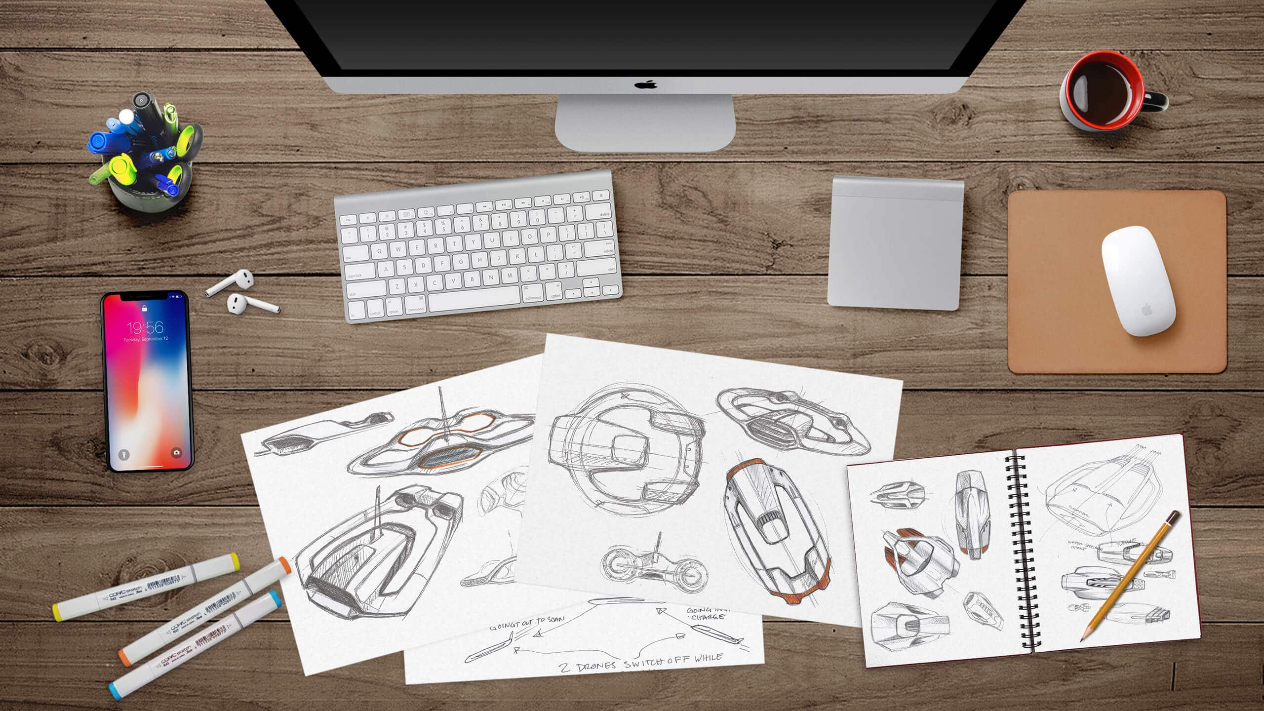 Design concept generation of the microplastic sensing UAV by Draper and Sprout Studios