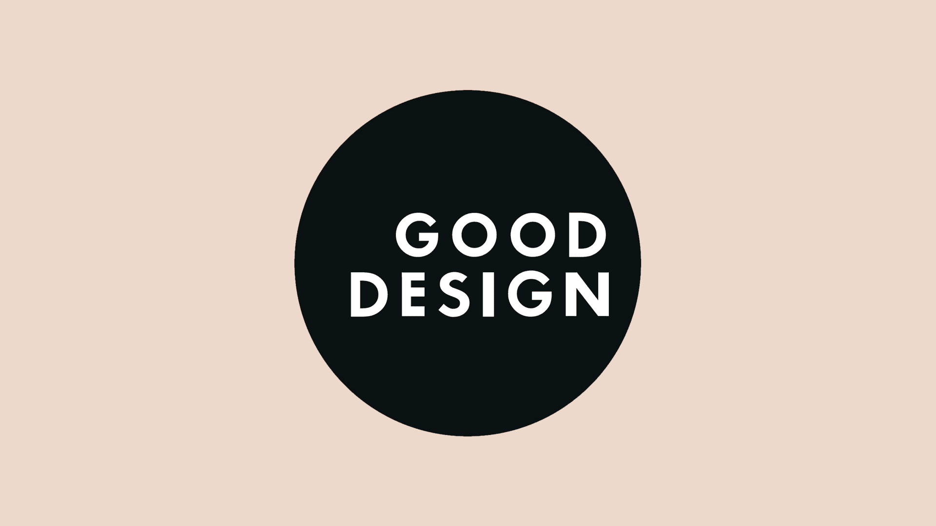 GOOD design award logo over pink background