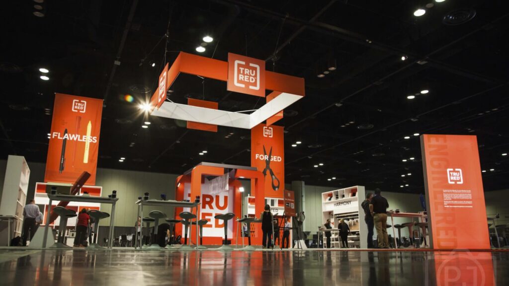 Tru Red trade show booth designed by Sprout Studios
