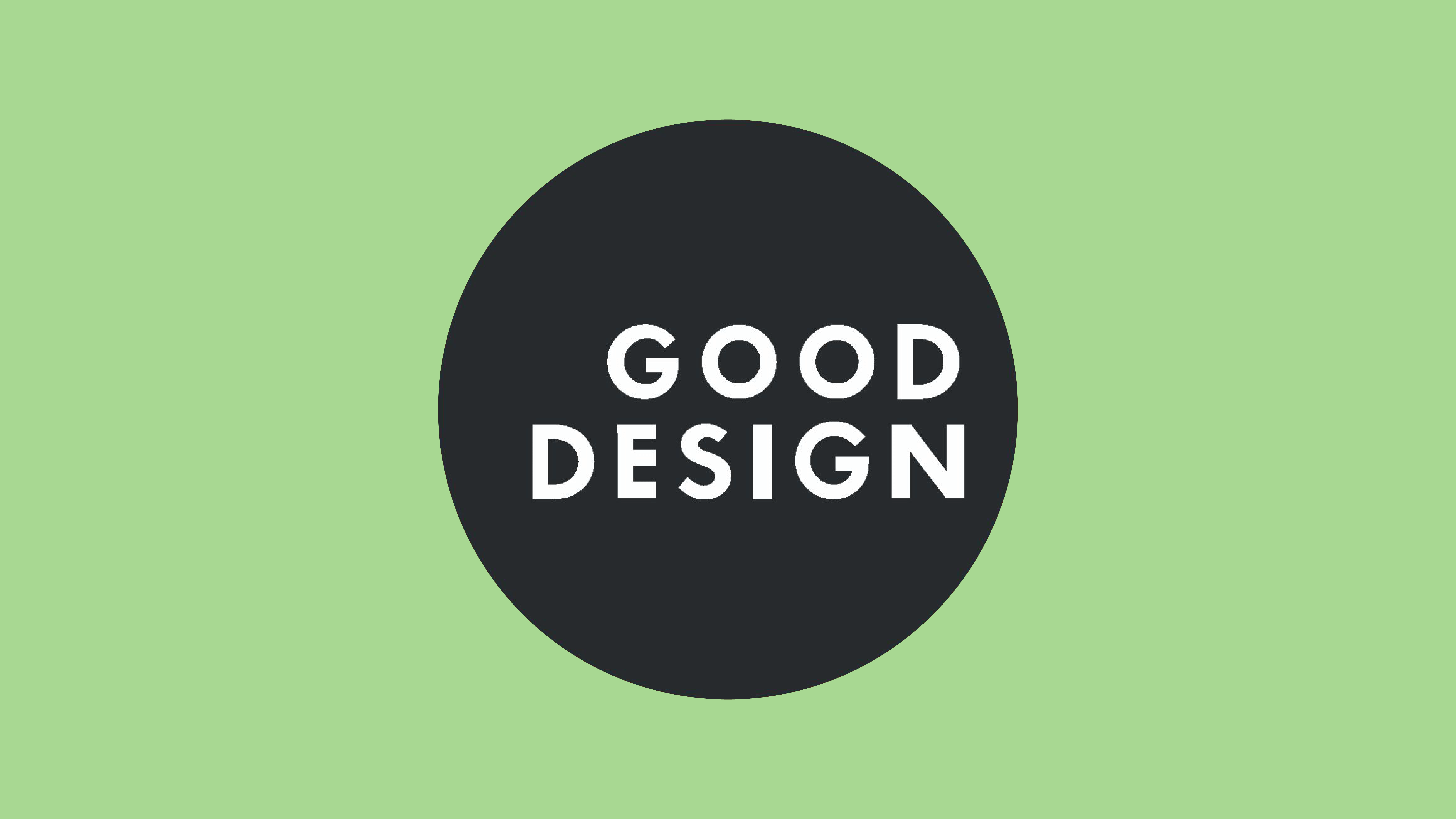 GOOD Design Awards logo over green background