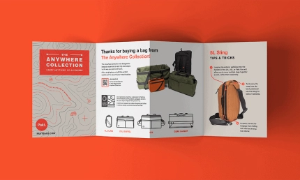 Custom branded packaging inserts developed by Sprout Studios