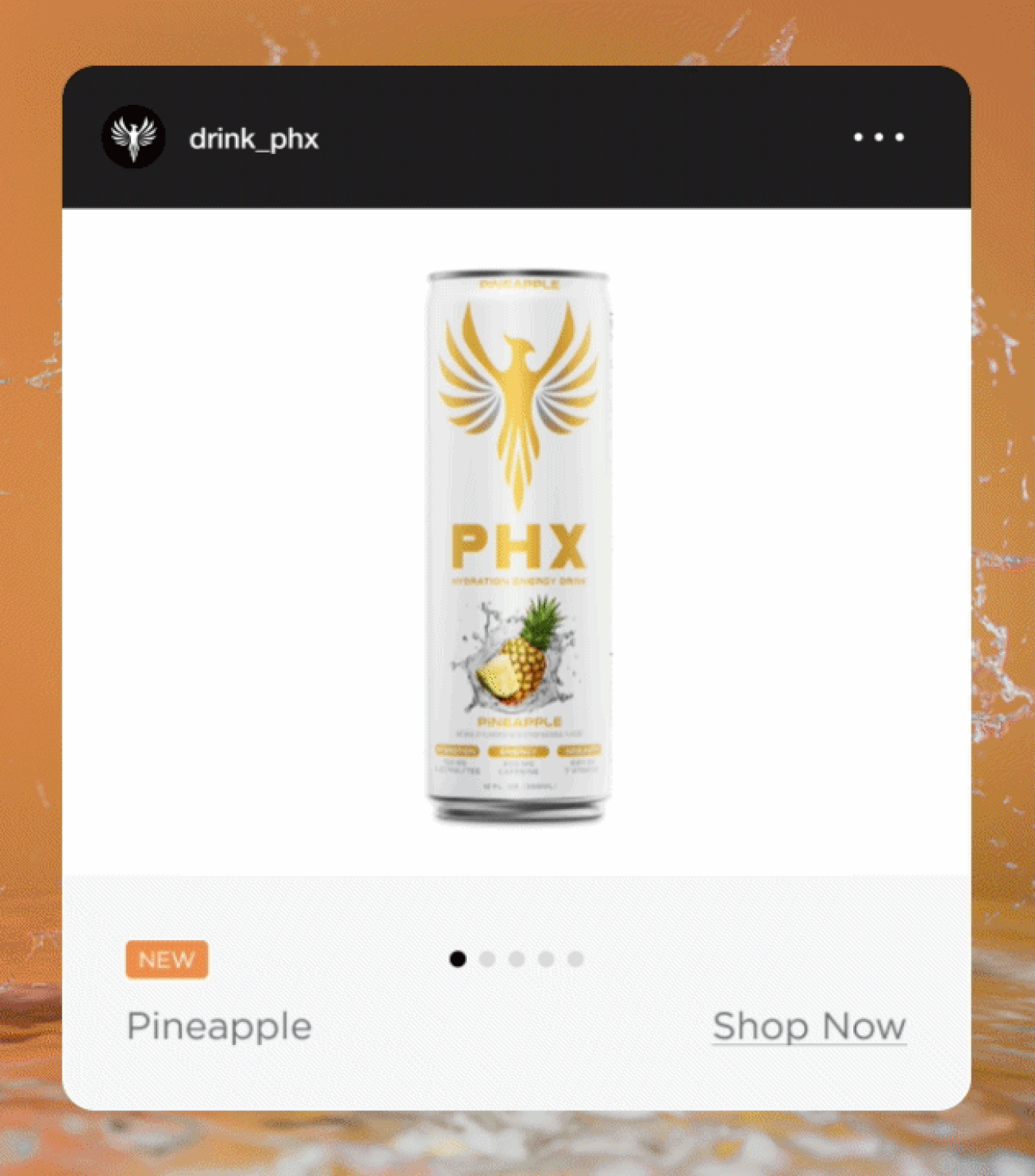 PHX energy drink imagery applied across digital advertising channels